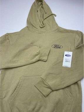 Ford Tan Hoodie Sweatshirt Size Small